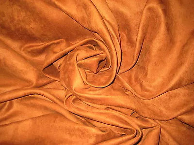 Copper Faux Suede 100% Polyester  Microfiber Fabric 58  Wide By The Yard • $11.99