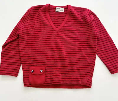 $34.85 • Buy Vintage 50s S/M Dalton Bullock's Wilshire Cashmere Striped Sweater Little Pocket