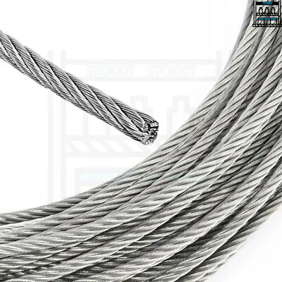 £224.99 • Buy 1mm 2mm 3mm 4mm 5mm 6mm 8mm 10mm GALVANISED STEEL WIRE ROPE LIFTING METAL CABLE