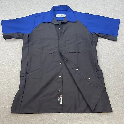 Red Kap Official Ford Dealership Technician Shirt Mens Medium Blue Grey Striped • $24.97