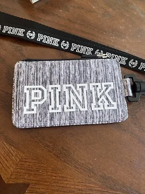 Victoria's Secret Pink GRAPHIC Gray MARL Lanyard LIMITED EDITION ID Holder NWOT • $49.99