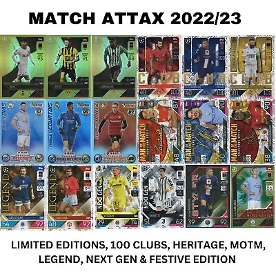 Match Attax 22/23 2023 Limited Edition/100 Club/heritage/next Gen/motm/festive.. • £18.36