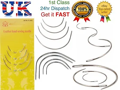 Hand Sewing Needles Curved Repair Upholstery Craft Knit Quilting Needle 4Pcs • £3.29