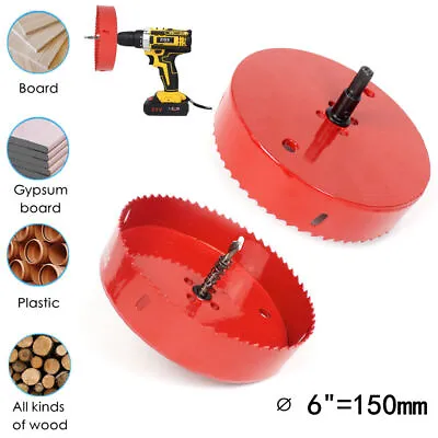 6 Inch 150mm Hole Saw Blade Bi Metal Speed Slot Corn Hole Boards Drilling Cutter • $14.98