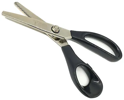 Pinking Shears Zigzag Scissors Fabric Seidenschere Ca.20 CM - Black Handle • £13.37