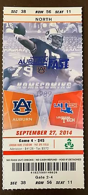Auburn Tigers 9/27/2014 NCAA Football Ticket Stub Vs Louisiana Tech Bulldogs • $8.95
