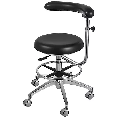 VEVOR Dental Assistant Steel 360°Rotation Medical Chair Armrest PU Waist Support • $162.99