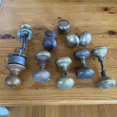 Antique Brass Doorknobs Victorian-Edwardian Era Door Knob Hardware Vintage Lot • $74.99