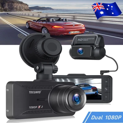 $88.99 • Buy TOGUARD Both 1080P Dual Lens Dash Cam Front And Rear Car Camera Video Recorder