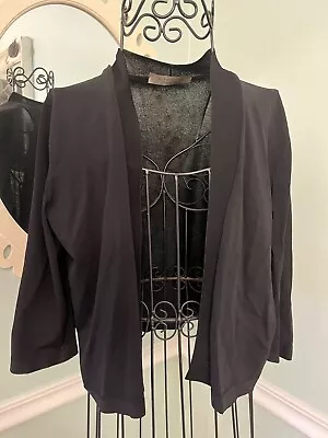 D. Exterior Womens V Neck 3/4 Sleeve Button Front Cardigan Black Size Large • $28.77