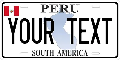 Peru Map License Plate Personalized Car Bike Motorcycle • $15.10