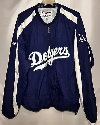 Los Angeles DODGERS Majestic MLB 1/4 Zip Pullover Jacket Size XL • $110