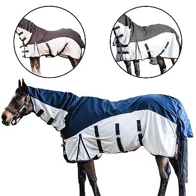 600 Denier 2 In 1 Fly Turnout Mesh Horse Rug Combo Fixed Neck Fly Rugs For Horse • £29.99
