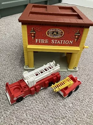 Fisher Price Vintage Fire Station 1979 With Vehicles • $13.90