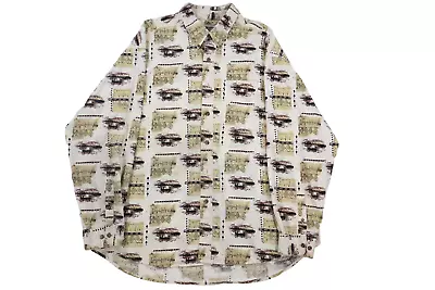 VTG Wrangler Rugged Wear Mens Printed Long Sleeve Collared Button Up Shirt Sz 28 • $19.99