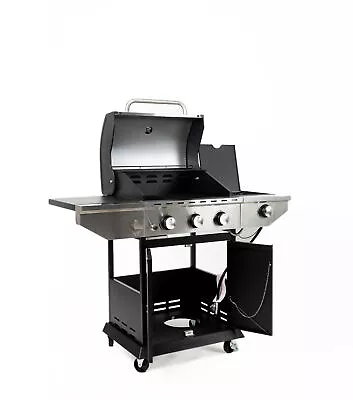 3-Burners Propane Gas Grill With Side Burner & Thermometer For BBQ Camping • $209.99