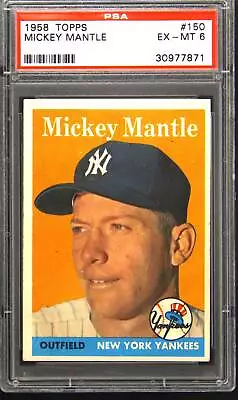 1958 Topps #150 Mickey Mantle PSA 6 • $1650