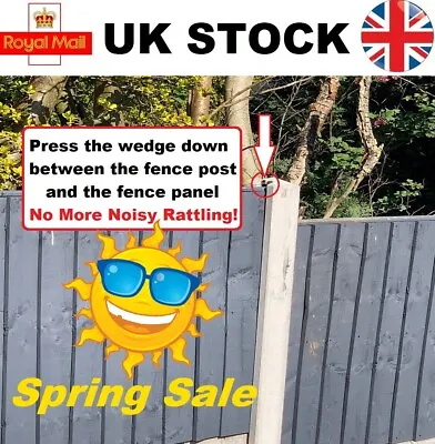 £8.95 • Buy 20 Fence Panel Wedges Clips Security Grips, Stops Rattling Fences Fast 
