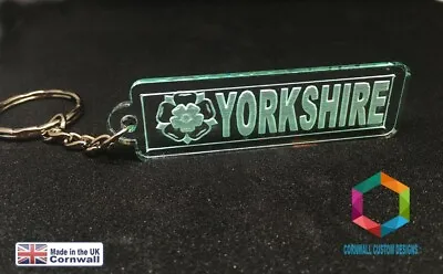 Yorkshire Key Ring   - 3mm  Acrylic Laser Cut  Yorkshire Rose Key Ring • £2.49