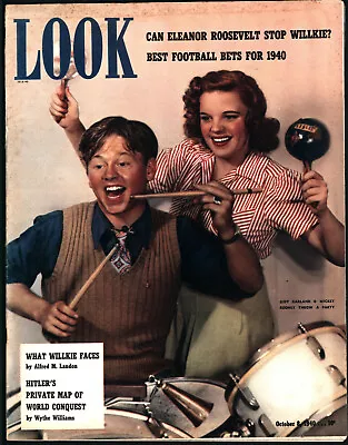 LOOK Magazine October 8 1940 Judy Garland ~ Mickey Rooney ~ Rita Hayworth • $49.99