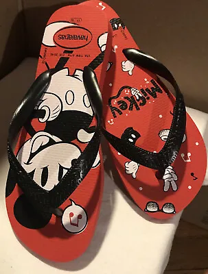 NEW HAVAIANAS Unisex Rubber Disney/Mickey Mouse Flip Flops • $15