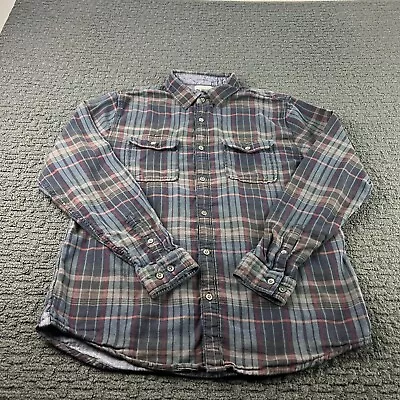 Carbon 2 Cobalt Flannel Shirt Mens M Mulitcolor Plaid Button Up Long Sleeve • $24.99