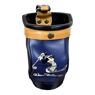 Walt Disney World Mickey Mouse Faux Leather Mini Golf Bag Pen/Pencil Holder 5  T • $14.99