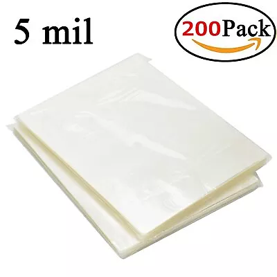 200 Pack Clear Letter Size Thermal Laminating Pouches 9 X 11.5 Inch Sheets 5 Mil • $31.75