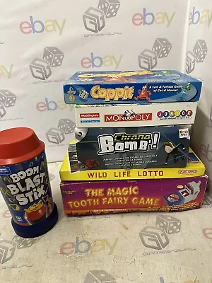 Bundle Of Popular Family Children Board Games Age 5+ Tooth Fairy Coppit Stix + • £29.95