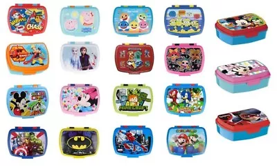 Kids Character Sandwich Lunch Box Food Fruit Snacks Children Back To School • £7.99