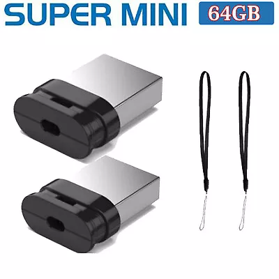 2PCS 64GB Mini USB Flash Drive Thumb U Disk Memory Stick 2.0 Pen For PC Laptop • $13.49