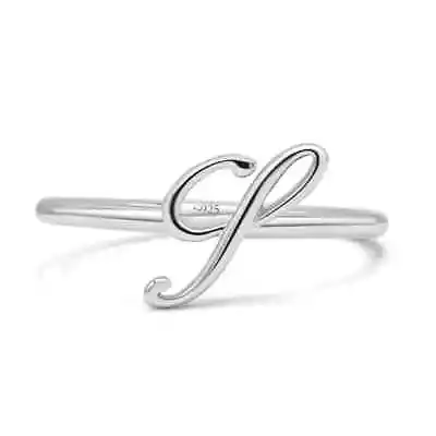 9.4mm Alphabet Letter Name Monogram Oxidized Band 925 Sterling Silver • $11.69