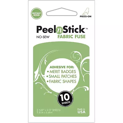 Peel N Stick Fabric Fuse Press On Adhesive Sheets 10 X 5cm X 6cm Applique Patch • £7.49