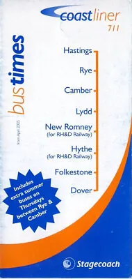 Stagecoach East Kent Bus Timetable (N050455) 711 Dover Lydd Hastings Apr 2005 • £1.49