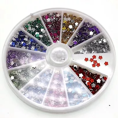 1200 Acrylic FlatBack Rhinestones Mini Flower Gems 4mm With Wheel Nail Art Tips • £3.74