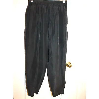 Marnie West 80's Vtg Black Silk Fully Lined Harem Pants Sz L • $35