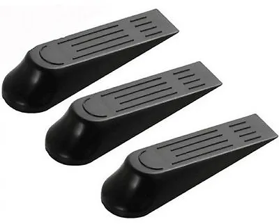 BLACK  Door Stop Jam Door Wedge Stopper Home Office • £1.78