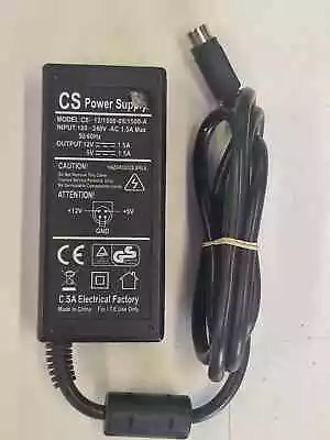 GENUINE CS Power Supply AC Adaptor 5/ 12VDC 1.5A CS-12/1500-05/1500-A 4 PIN DIN • £9.99