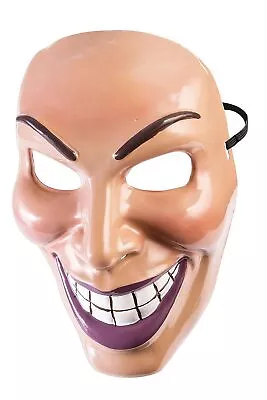 Male Evil Grin Plastic Mask Cartoon Fancy Dress Halloween Costume Accessory • $12.57