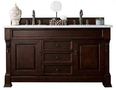 James Martin Vanities Brookfield 60  Double Vanity Burnished Mahogany W/ 3 CM • $3444