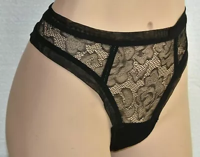 $150 NEW LA PERLA Floral LACE Thong String Black S M 8 10 EUR 38 40 UK 12 14 • $69.99