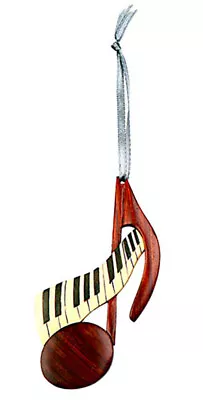 Note/Keyboard - Double-sided Wood Intarsia Christmas Tree Ornament - Music Theme • $24.95