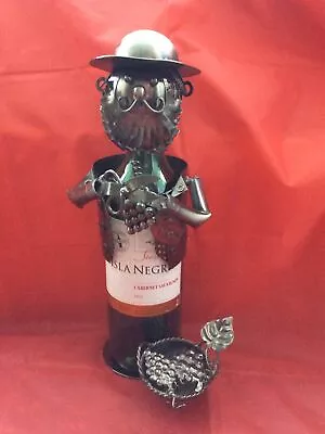 Metal Novelty Man Grape Picker Wine Bottle Holder • £14.99