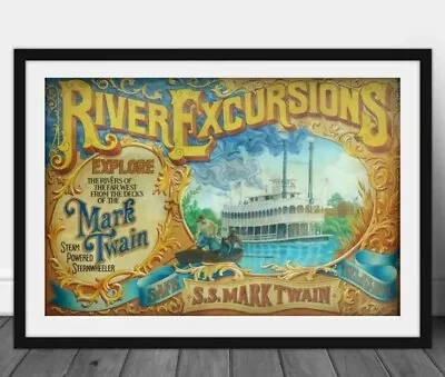 Mark Twain Boat-Disneyland Graphics Reproduction 24x36 Inches • $29