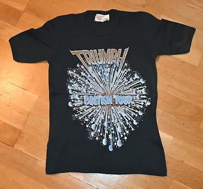 *1980 TRIUMPH* Vtg Rare UK Brittish Tour Concert Tee T-shirt (S) 80s Rock Metal • $175