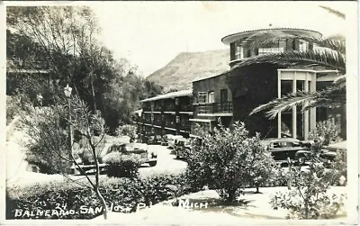 RPPC SAN JOSE MICH MEXICO PX ~ BALNEARNO REAL PHOTO #24 1940-1950's To INDIANA • $10