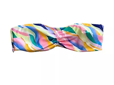 H&M Womens Size 10 Colorful Tropical Strapless Bandeau Bikini Swim Suit Top • $12.79