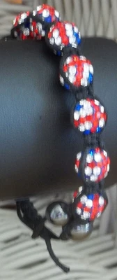 £3.75 • Buy Union Jack Cord & Bead Bracelet – Ref: BB9