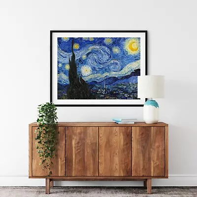 Light Starry Night Vincent Van Gogh Canvas Print Wall Art Big Poster Decor Star • $14.44