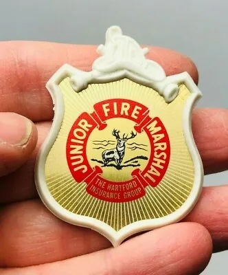 1963 The Hartford Insurance Group Junior Fire Marshal Badge Pin  *J5 • $16.84